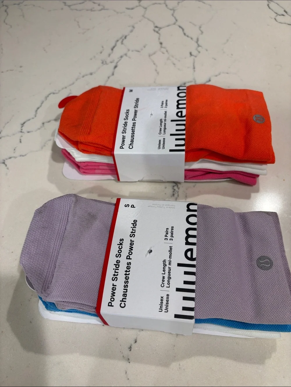 lululemon Power Stride Crew Socks 3-Pack—Sz S or M—NWT